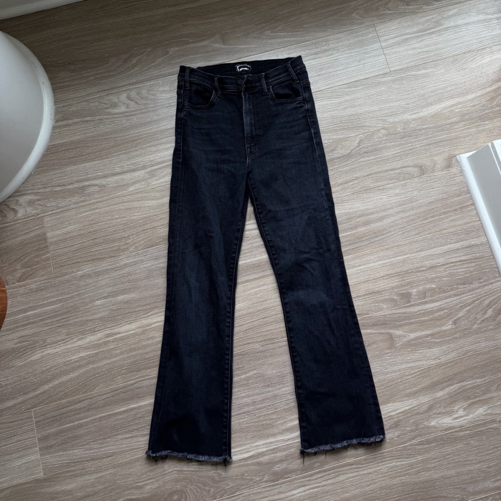 MOTHER Women’s The Hustler Ankle Fray Black Encounters at Midnight Sz 27 EUC - Picture 4 of 15